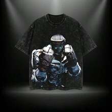 COLLECTION Real Steel Sweater & Tshirt & Hoodie Menswear Atom Noisy Boy Zeus Twin Cities Midas Gift For Movie Fans Top Apparel Classic Oversized Seamless Simple Straight Man Designer Shirts Men's Regular Fit Floral Print Tee Heavyweight Cotto,Cosplay - Black - View 11