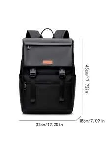 1pc Men's Contrast Color 15.6 Inch Waterproof Business Travel Student Laptop Backpack - Multicolor - View 3