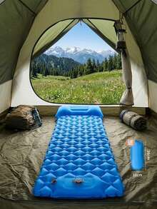 节省空间可折叠充气露营徒步防潮气垫床 - 内置气泵，方便充气；采用耐用防刺穿材料。专为男女旅行者和独自探险者设计，功能先进。是旅游旺季海滩度假和森林露营的理想之选。确保舒适睡眠的必备装备。 - A - 查看 13