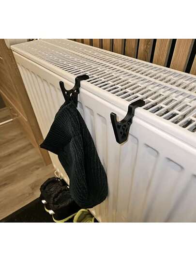 2 件装暖气片晾衣架，无需钻孔，防滑挂钩，快速晾干衣物和毛巾，卧室和客厅收纳，带集成夹子的暖气片挂架，家居必备