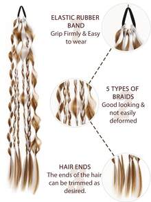 灯笼泡泡辫假发马尾辫女士仿真发辫时尚辣妹扭辫拳击辫合成假发马尾辫 - 彩色 - 查看 3