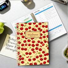 DANPERJI Sổ kế hoạch sức khỏe khổ A5 gáy xoắn, 1 cuốn, nhật ký ăn uống và sức khỏe hàng ngày không ghi ngày tháng, bao gồm nhật ký tập luyện và theo dõi tâm trạng, được thiết kế để thúc đẩy lối sống lành mạnh. - A - Xem 1