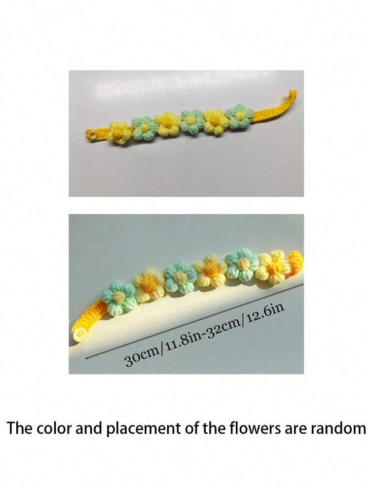 手工编织彩色花卉系列猫狗项圈项链，可爱宠物配饰，手工宠物围巾 | 可调节，不紧绷，涤纶花卉图案项圈，适合猫咪和小型犬，柔软耐抓，非常适合拍照散步 - 彩色 - 查看 10