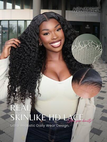 WOWANGEL 18Inch-22Inch Burmese Curly Wig Human Hair Pre Plucked 13x6 HD Lace Front Wigs Human Hair 250 Density Deep Curly Lace Frontal Wig With Spiral End Curly Wig For 3X Lifespan-Lasting Lightweight Cap All-Day Comfort Minimal Shedding For Women Daily