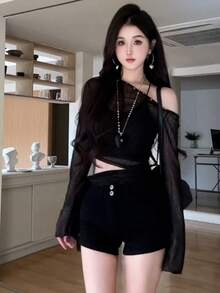 Women Tops - Black - View 1