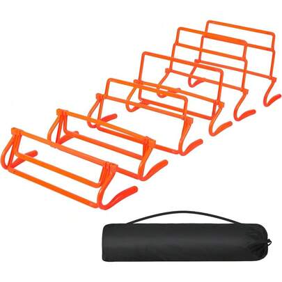 Adjustable Agility Hurdles,4 Height Speed Training Hurdles, Portable Speed Training Equipment With Carry Bag For For Athletes,Kids,Soccer,Basketball