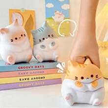 1个6厘米可可猫迷你挤压玩具，款式多样，减压工艺品，装饰品，治愈礼物，适合办公室减压，情人节礼物（随机颜色包装和发货） - 彩色 - 查看 6