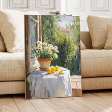 1pc Canvas Wall Art, Framed Wall Art, Lemon And Daisy Still Life Art, French Country Kitchen Wall Decor, Bright Summer Art, Rustic Style Decorative Painting, Elegant Wall Decor, Floral Home Decor Painting, Spring Decor, Rustic Style Home Decor, Modern Home Decor, Room Decor, Aesthetic Poster, Dorm Decor, Bedroom Decor, Living Room Decor, Bathroom Decor, Kitchen Decor, Spring Decor, Mother's Day Gift - Multicolor - View 10