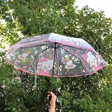 SANRIO 1. 三丽鸥雨伞，采用可爱的Hello Kitty设计；可折叠、可爱、透明的雨伞，伞面厚实，外观时尚 - 彩色 - 查看 9