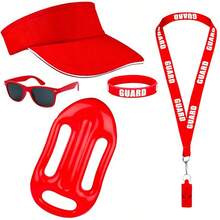 Bộ trang phục cứu hộ mùa hè 3/5 món, trang phục hóa trang kỳ nghỉ vui nhộn bao gồm mũ đi biển, kính thời trang màu đỏ, còi, túi đựng ván lướt sóng, trang phục đi nghỉ mát trên biển. Bộ trang phục cứu hộ mùa hè - 3/5 món: Mũ đỏ, kính thời trang, còi, băng đeo cổ tay và túi đựng ván lướt sóng, trang phục lướt sóng kỳ nghỉ, trang phục hóa trang dự tiệc. - Nhiều màu - Xem 16