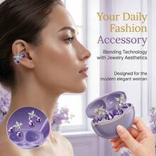 NEW SENYANG 2026新款时尚蝴蝶耳机，无线蓝牙耳机，开放式设计，适用于和安卓手机，奢华电镀重低音，超长续航，礼品 - 查看 5