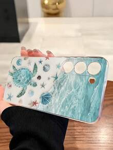 1 chiếc ốp lưng điện thoại mềm hình vỏ sò, sao biển, rùa, tương thích với Honor, Galaxy A04e/12/A13/A14/A34/A50/A52/A53/A54/S21/S22/S23/S24/S25/S25Ultra/S25FE/S26/S26 PLUS/S26 ULTRA/S26 EDGE, 6A/7A/8A, 12T/13T/15T/15T Pro, [Phiên bản quốc tế, không phải nội địa] - Trong sáng - Xem 3
