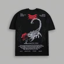 Darcsport T-Shirt With American-Style Scorpion Print, Short-Sleeved, Unisex, American-Style Sports Casual Loose-Fit Printed Cotton T-Shirt Top - T260116 Màu đen - Xem 2
