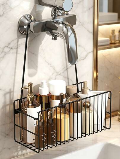 1PC No-Drill Hanging Shower Caddy-Specifically Designed For Storing Shampoo, Body Wash, And Skincare Products. Suitable For Use With Both Bathtubs And Washbasins, It Is The Ideal Choice For The Entire Family-Especially Those With Children-To Fully Enjoy Their Bath Time.