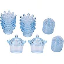 Cajas de Dulces, Bolsas de Corona Transparente Caja de Dulces de Plástico para de Fiesta Cajas de Chocolate Decoraciones de Cumpleaños de Boda 12 Piezas(Azul) - Azul - Ver 8