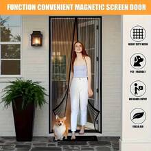 1 pieza Mosquitera magnética para puerta - Hecha de malla a prueba de insectos, con tecnología de sellado automático, fácil instalación sin herramientas, apta para dormitorio, sala de estar, uso en todas las estaciones - A - Ver 2