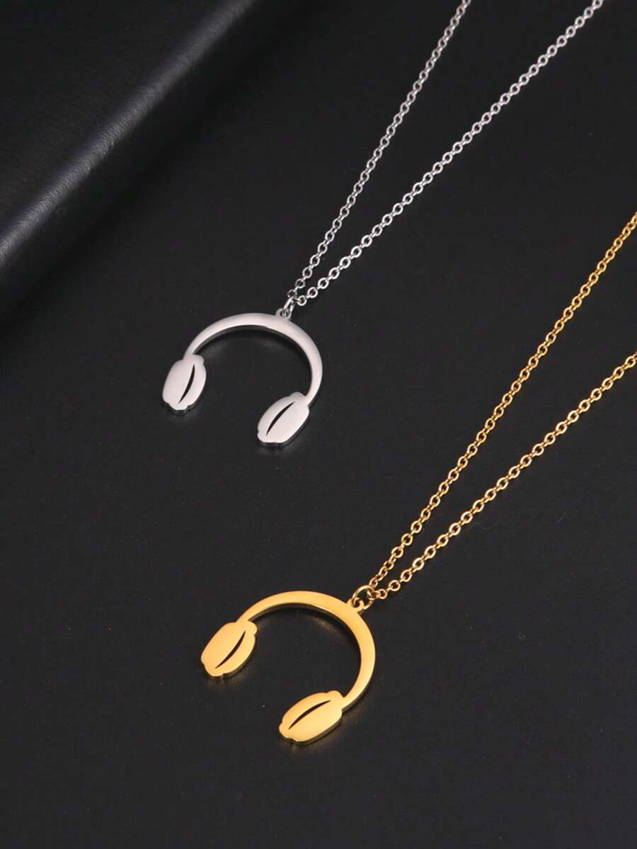 Mặt dây chuyền hình nốt nhạc tối giản thời trang dành cho nữ, chất liệu thép không gỉ, kiểu dáng hình học, thích hợp làm dây chuyền đeo xương đòn. - Dòng ghi chú - Xem 1