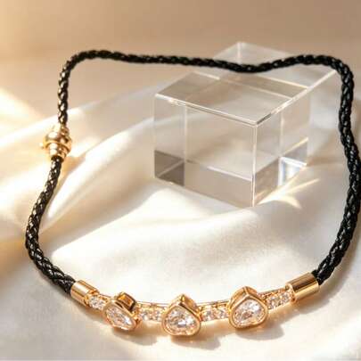 Zhenwei xina Un collar sencillo y elegante, adecuado para que las damas lo usen durante vacaciones diarias o fiestas, también se puede presentar como un regalo de cumpleaños, Día de San Valentín o Día de la Madre
