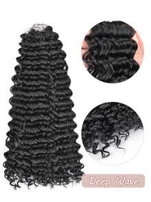 16 Inch 50g Feather Hair Deep Curly Wave Bundles, Pre-Separated Deep Wave Crochet Braids Hair, Miracle Knots Hair Feather Line Hair Extensions For Braiding With String Knotless Burmese Curly Feather Hair For Women - Multicolor - View 9