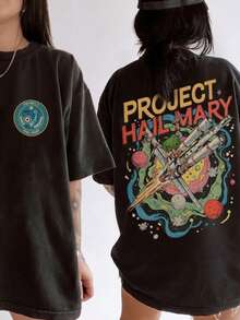 Project Hail Mary Book Two Sided Shirt, Rocky Amaze, Sci-Fi Book Lover Tshirt, Andy Weir Book Merch, Fist My Bump Funny Gift T-Shirt Tee Shirt Tshirt - 黑色 - 查看 1