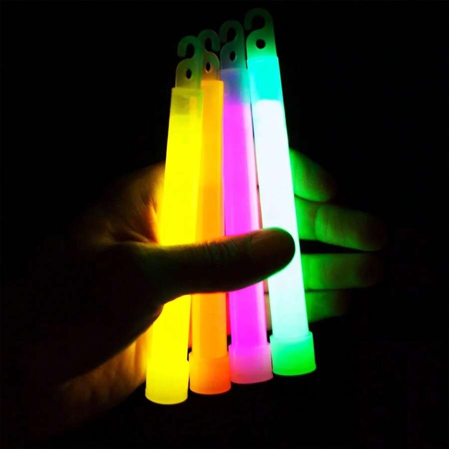 10 Barras Neon Fluorescentes Dije Collar Stick Glow Cyalume Evento Batucada Fiesta Festival Concierto Brilla en la Oscuridad Palo de Luz Colores Brillantes - 1 - Ver 1
