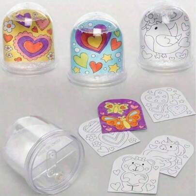 DIY Plastic Snow Globe Photo Frame, Can Be Matched With Various Small Items, DIY Materials, Paper Art Decorations, Gifts, Hand-Painted Photo Frames, Holiday Handmade Craft Kit, Holiday Creative Workshop, Size: 6.00cm * 5.00cm * 5.00cm