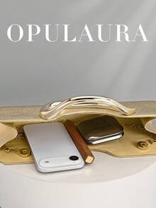 OpulAura Retro Solid Color Clutch Bag, Versatile Mini Purse, Fashionable PU Leather Handbag Suitable For Weddings, Parties, Galas, Dinners And Other Occasions - Gold - View 3
