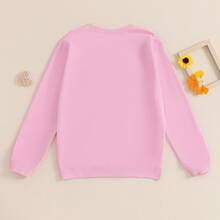 Mommy And Me Matching Outfits Christmas/Halloween Matching Sweatshirts Mama/Mini Letter And Bowknot Embroidery Long Sleeve Crewneck Pullover Shirt Blouse Top Mom And Daughter Matching Holiday Party Clothes - 西瓜粉 - 查看 8