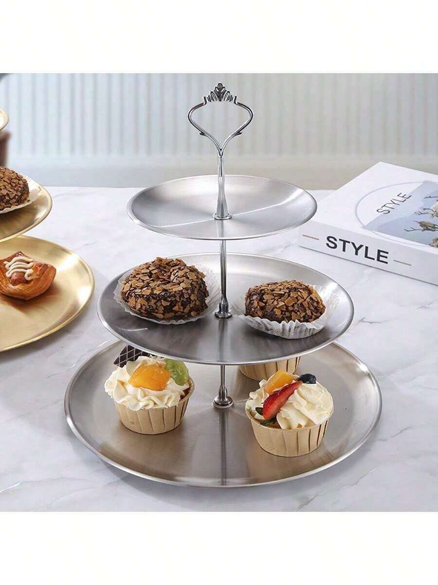 3pcs/4pcs European Style Multi-Tier Cake Stand (2pcs/3pcs Plates + 1pc Accessory), Suitable For Daily Use, Suitable For Snacks And Fruits, Widely Used For Tea Parties And Gathering Decoration, Suitable For Cupcakes, Donuts, Fruits, Kitchen, Christmas Gift