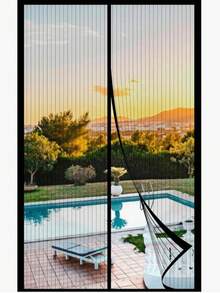 Juego de puerta de malla magnética - Material de malla resistente, adecuado para mascotas y niños, evita los insectos, tamaño 36"X82" / 40"X82" - Varios estilos - Ver 1