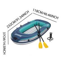 Bestway 61153 2 Person Inflatable Kayak - Durable PVC Material, Large Adventure Boat, Kit Format, Highly Buoyant And Stable, Coastal Fishing, Rafting - Grey - View 5