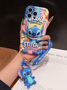 This Disney Stitch Lanyard Phone Case Is Fully Covered In TPU Material. It's Shockproof, Lightweight, And Compatible With IPhone17/16/11/13/15/15 Plus/15 Pro/15 Pro Max/12/14 Pro Max/11 Pro Max/12 Pro/12 Pro Max/13. This Phone Case Makes A Popular Birthday Gift Or Business Gift; It's Durable, Stain- And Fingerprint-Resistant, And Suitable For Both Men And Women. The Set Also Includes A Mickey Mouse Phone Case And A Stitch Plush Bracelet. It's A Perfect Gift For Friends And Family. This Stylish Phone Case Is Fun, Lightweight, And Durable. IPhone17 Pro Max Phone Case, Angel Phone Case. - trắng - Xem 5