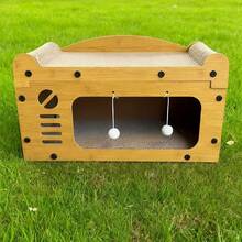 Double-Layer Cat Scratching Board With Hanging Ball Toy, Multi-Functional Cat House With Sleeping Area And Activity Area, Suitable For Multiple Cats And Kittens - 51x24x28cm / 20x9.5x11inch - View 5