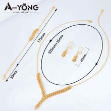 Luxury Dubai Gold Wedding Jewelry 24k Gold Plated Arabic Bridal Necklace Bracelet Earrings Habesha Women Vintage Jewelrys - Jewelry Set - View 21