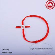 Vòng tay thánh giá thủ công bằng bạc Sterling 925, vòng tay dây thừng thủ công. - Bạc - Xem 11