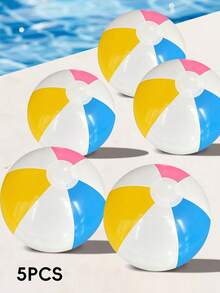 6 Colores Clásicos Pelota de Playa Inflable Arcoíris, Material PVC Impermeable, Adecuado para Fiesta de Piscina de Verano, Juegos, Decoración - Multicolor - Ver 11