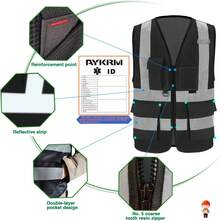 Pink Reflective Safety Vest For Women, Working Safety Gear With Strips, High Visibility Work Vest For Construction, Medium - Black Mesh - View 3