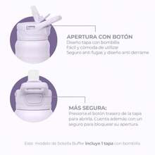 BUFFER FLASK Termo Acero Inoxidable de 700 ml Botella Térmica Antigoteo y Hermética Termo Acero para Agua Fría 24h y Caliente 12h - Termos para Agua - 24 Oz 700 ml/ 24 Oz - LILA EMPAPADA - Ver 6