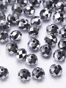 Contas de cristal austríaco branco-prateado brilhante de 4/6/8 mm, 111/81/61 peças, contas espaçadoras de vidro lapidado para confecção de joias DIY, adequadas para colares e pulseiras, materiais para artesanato. - Multicolorido - Ver 9