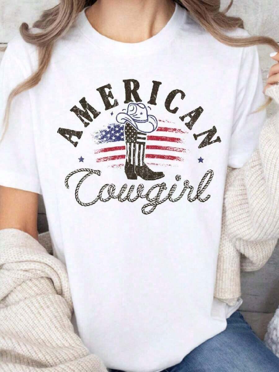 100% cotton Camisa con estilo dulce de la bandera de Estados Unidos.Camiseta con estética patriótica para chicas tiernas el 4 de julio.Moños, estrellas y rayas.Regalo para el Día de la Independencia.Fiestas de fuegos artificiales.Estados Unidos - Blanco - Ver 1