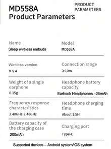 Sleep Invisible TWS Wireless Earbuds, HiFi Stereo, LED Digital Display, Low Latency Gaming, Ergonomic Lightweight Sleep Headphones, Compatible With IOS & Android, Comfort Fit For Travel & Fitness - Multicolor - View 13