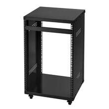 16U AV Rack, 200 Lbs Max Capacity, Home Recording Studio Rack With Lockable Caster Wheels, Open Frame Server Cabinet, Special Vent Design, For 19-Inch Audio Video Musical & IT Equipment Mounting - 16U - 查看 8