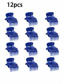 12pcs/1pc Solid Color Curling Clip, Hair Salon Hair Dyeing, Perming, Hair Care Insulation Clip, Hairdressing Styling Clip Heating Clip, Curling Bar Clip Device Grip For Hairstyling Design, Roller Fixing Clip, Durable Hairdressing Curling Accessories - Multicolor - View 14