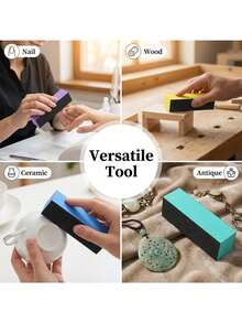 Bộ 5/10/20 miếng giấy nhám đen, miếng mút nhám đen đàn hồi cao, dụng cụ dũa móng tay bằng giấy nhám thô EVA. - Nhiều màu - Xem 5
