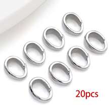 20pcs 18K Gold Plated Pendant Clasp, Oval Bail Connector Clasps For DIY Necklace Jewelry Making, Hypoallergenic Copper Pendant Findings - Buckle - View 9