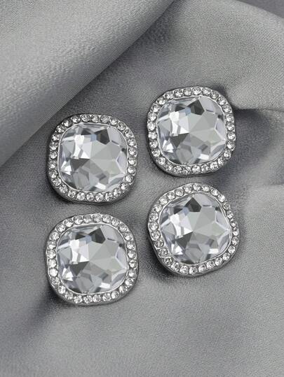 8 Stück/Packung glänzende Kristall Metallknöpfe, dekorative Knöpfe für Damenmäntel, Blazer und Kleider