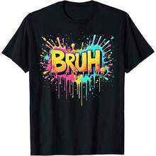 2026 New Teen Boys And Girls' Fashionable & Casual T-Shirt, Children's Casual Unique Pattern T-Shirt With Bruh Colorful Paint Splash Design And Dripping Effects And Vibrant Hues On Black Background, Fashion Casual Top  
Anime Slayer  Mask Crew Neck T-Shirt, Unisex T-Shirt, Soft Cotton, Short Sleeve Crew Neck T-Shirt For Boys - Perfect Summer Gift. Size 4Y-13Y, S-XXXL, Men's And Women's Fashionable T-Shirt, Kids' Clothes, Fashionable Tees, Gift For Back To School, Perfect Gift For Earth Day, Mother's Day, Father's Day - 黑色 - 查看 1