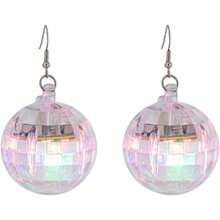 2 collares de bola de discoteca LED iluminados para discoteca de los años 70, collar de discoteca, accesorios de discoteca,abalorio de Mardi Gras, regalos de fiesta de discoteca - Pendientes - Ver 2