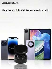 ASUS 华硕 B612 无线耳机，TWS 蓝牙耳机，带麦克风，便携式充电盒，超清晰音质，触控操作，适合运动和日常使用 - 查看 9