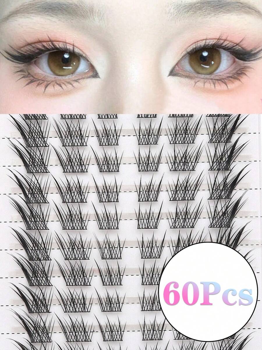 10 Row Clusters Of False Eyelashes, Fluffy And Natural, Suitable For Daily Makeup, Parties, Festivals, Lengthening The Tail Of The Eye And Enlarging The Eyes - View 1